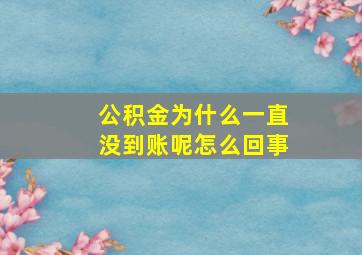 公积金为什么一直没到账呢怎么回事