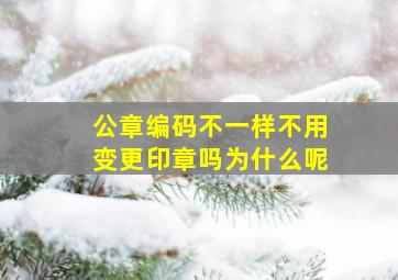 公章编码不一样不用变更印章吗为什么呢