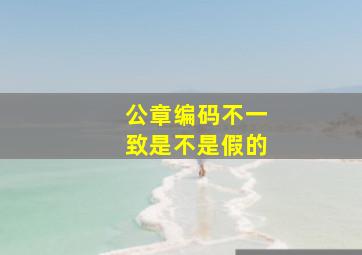 公章编码不一致是不是假的