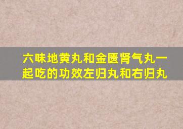 六味地黄丸和金匮肾气丸一起吃的功效左归丸和右归丸