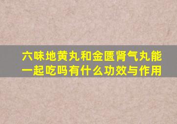 六味地黄丸和金匮肾气丸能一起吃吗有什么功效与作用