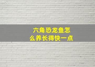 六角恐龙鱼怎么养长得快一点