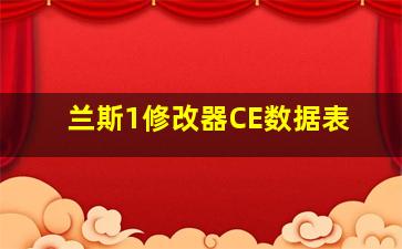 兰斯1修改器CE数据表