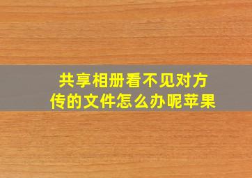 共享相册看不见对方传的文件怎么办呢苹果