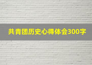 共青团历史心得体会300字