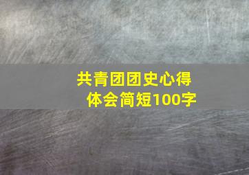 共青团团史心得体会简短100字