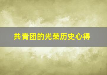 共青团的光荣历史心得