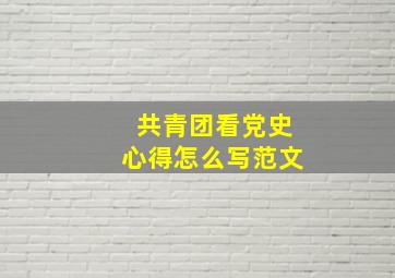 共青团看党史心得怎么写范文