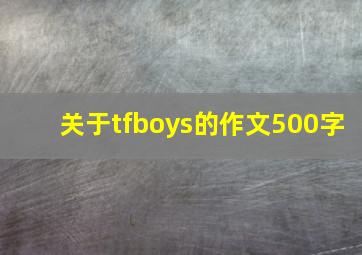 关于tfboys的作文500字