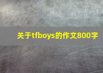 关于tfboys的作文800字