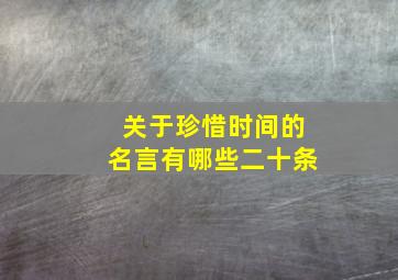 关于珍惜时间的名言有哪些二十条