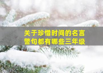 关于珍惜时间的名言警句都有哪些三年级