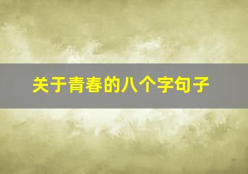 关于青春的八个字句子