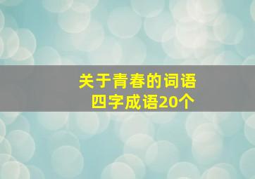 关于青春的词语四字成语20个