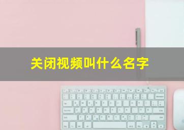 关闭视频叫什么名字