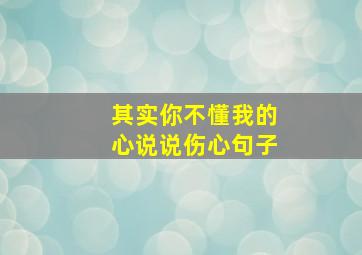 其实你不懂我的心说说伤心句子