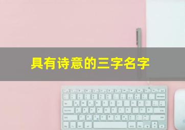 具有诗意的三字名字