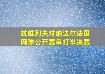 兹维列夫对纳达尔法国网球公开赛单打半决赛