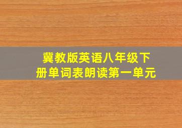 冀教版英语八年级下册单词表朗读第一单元