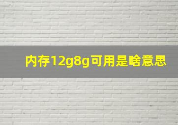 内存12g8g可用是啥意思