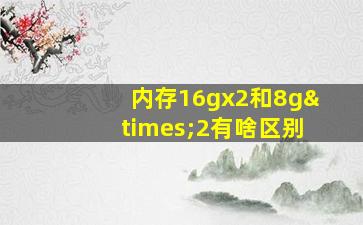 内存16gx2和8g×2有啥区别