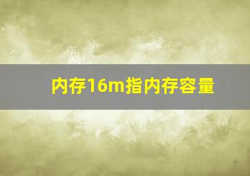 内存16m指内存容量