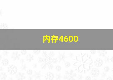 内存4600