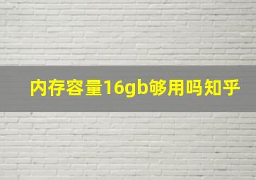 内存容量16gb够用吗知乎