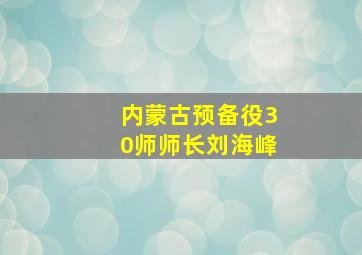 内蒙古预备役30师师长刘海峰