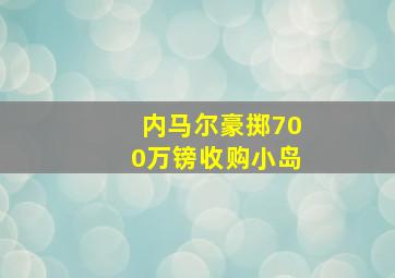 内马尔豪掷700万镑收购小岛