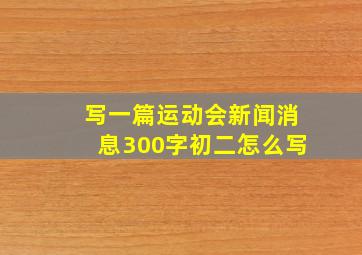 写一篇运动会新闻消息300字初二怎么写