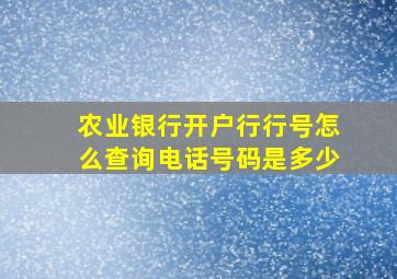 农业银行开户行行号怎么查询电话号码是多少