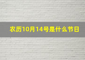 农历10月14号是什么节日