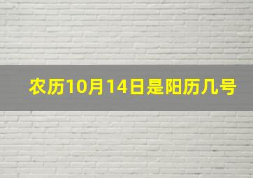 农历10月14日是阳历几号