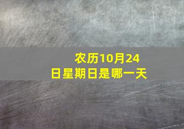 农历10月24日星期日是哪一天