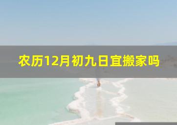 农历12月初九日宜搬家吗