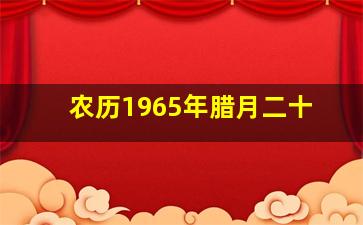 农历1965年腊月二十