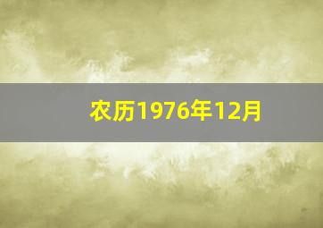 农历1976年12月