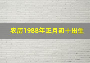 农历1988年正月初十出生