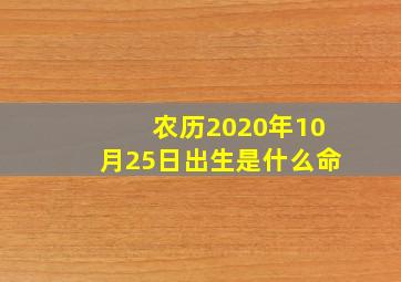 农历2020年10月25日出生是什么命