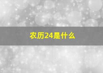 农历24是什么