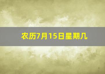 农历7月15日星期几