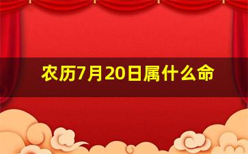 农历7月20日属什么命