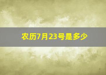 农历7月23号是多少