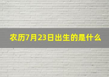 农历7月23日出生的是什么