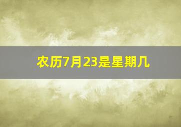 农历7月23是星期几