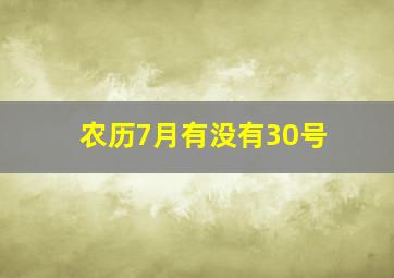 农历7月有没有30号