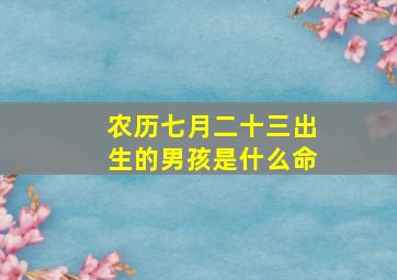 农历七月二十三出生的男孩是什么命