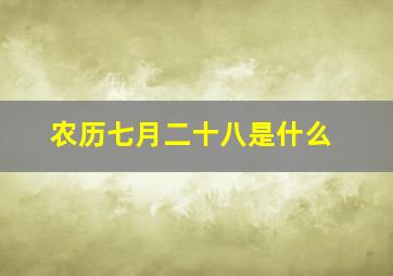 农历七月二十八是什么