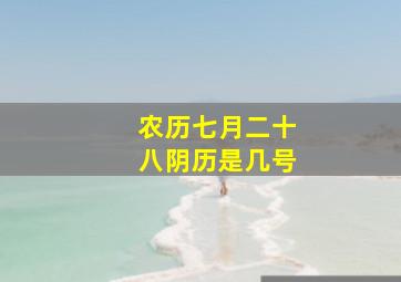 农历七月二十八阴历是几号